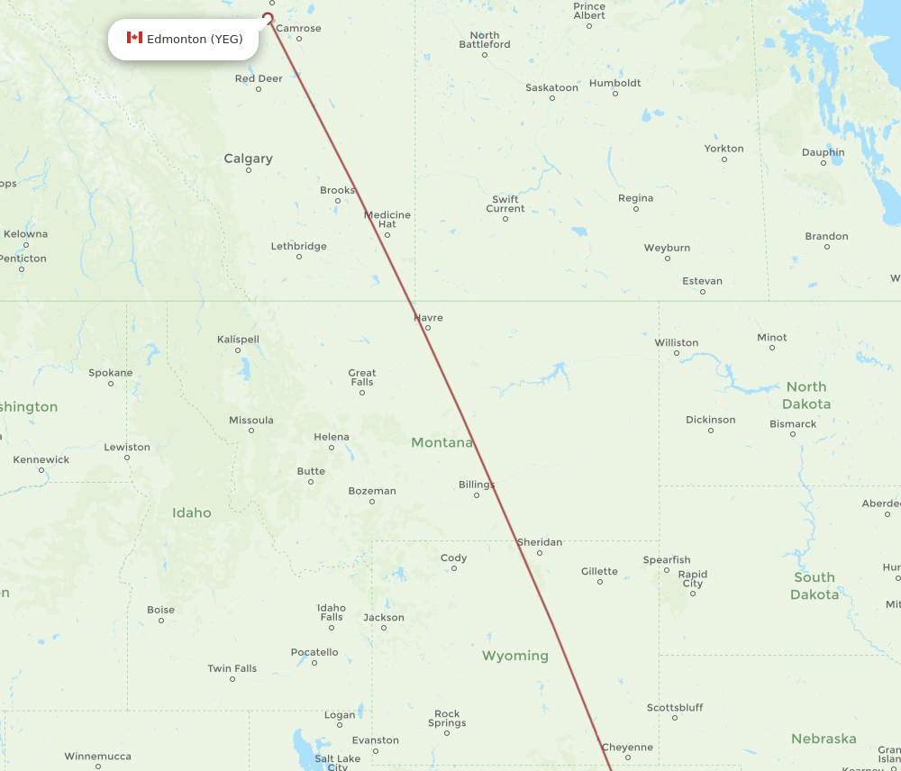 YEG-COS flight routes