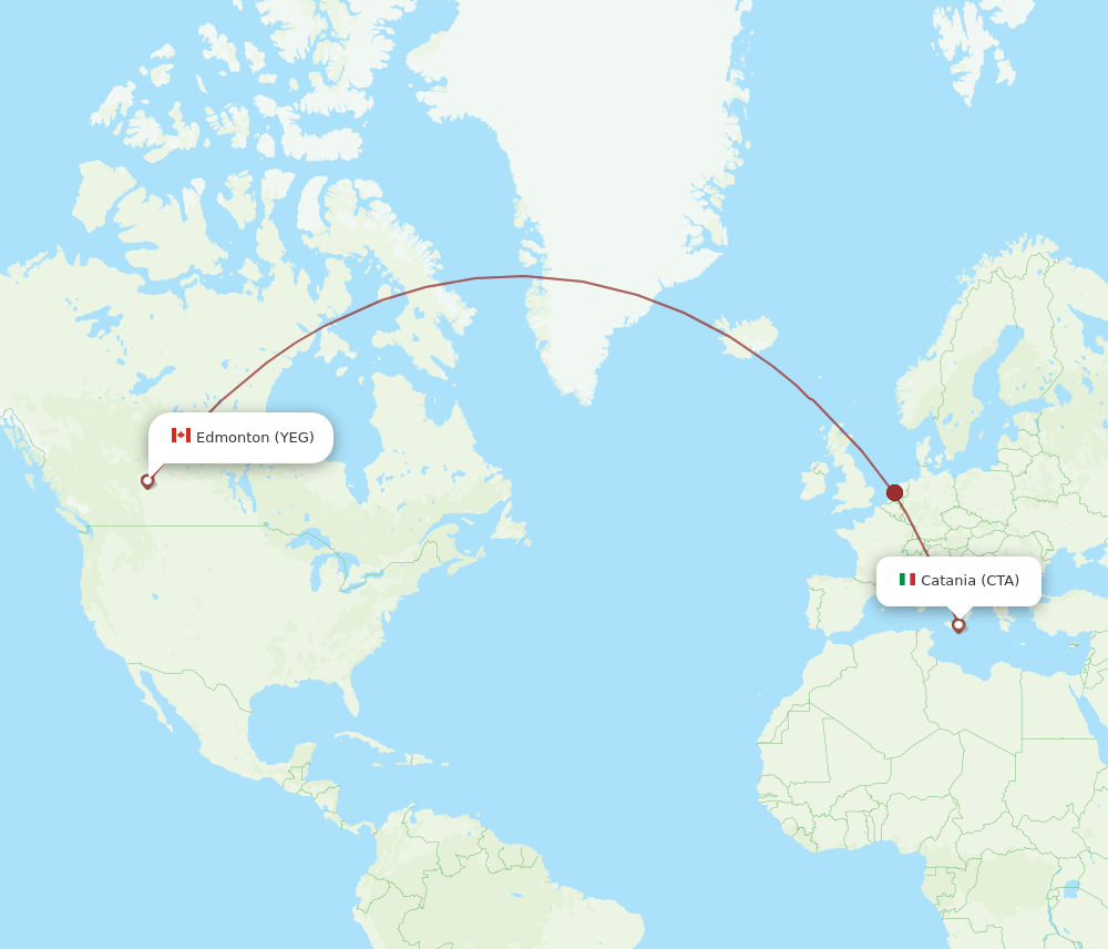 YEG to CTA flights and routes map