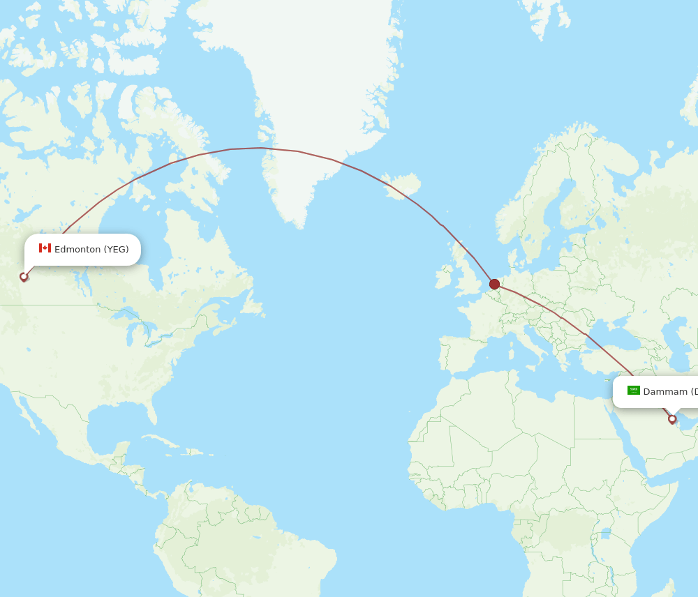 YEG-DMM flight routes