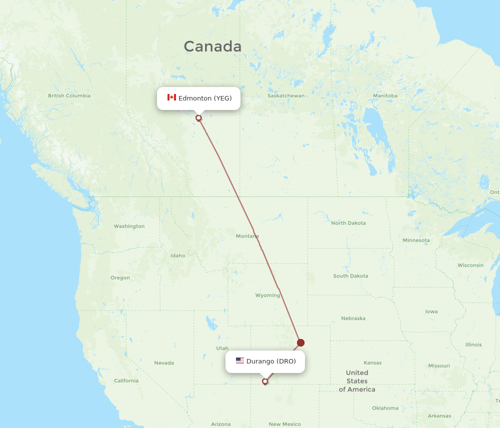 YEG-DRO flight routes