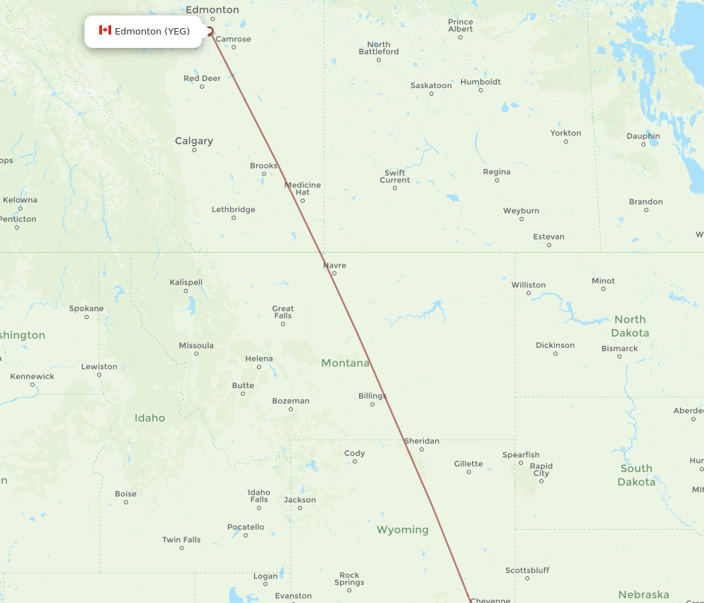 YEG-EGE flight routes