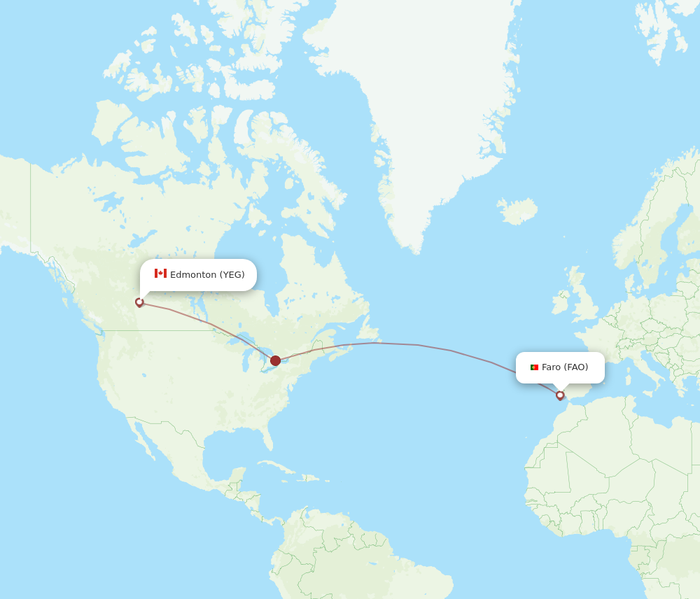 YEG to FAO flights and routes map