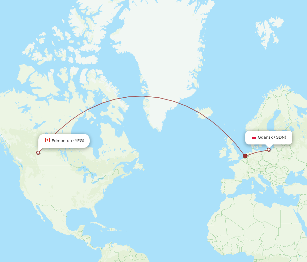 YEG-GDN flight routes