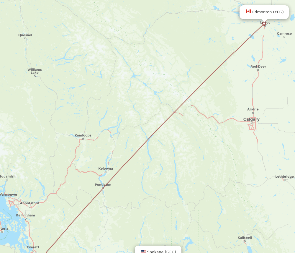 YEG-GEG flight routes