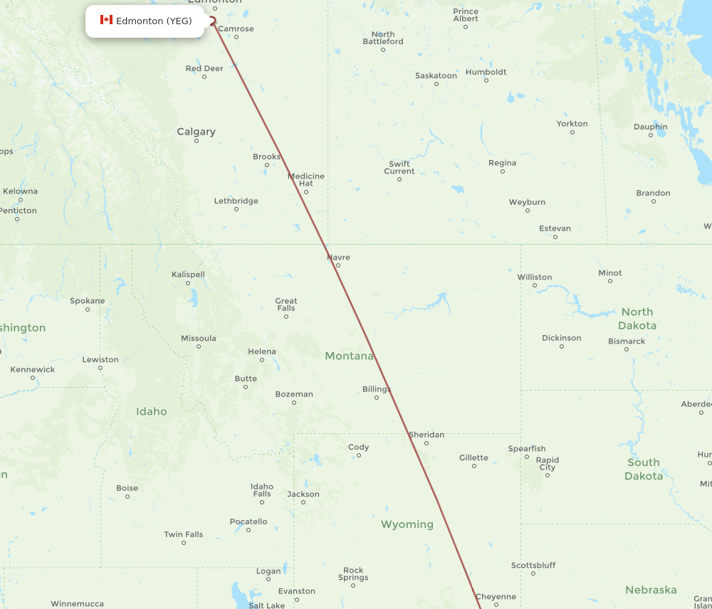 YEG-GJT flight routes