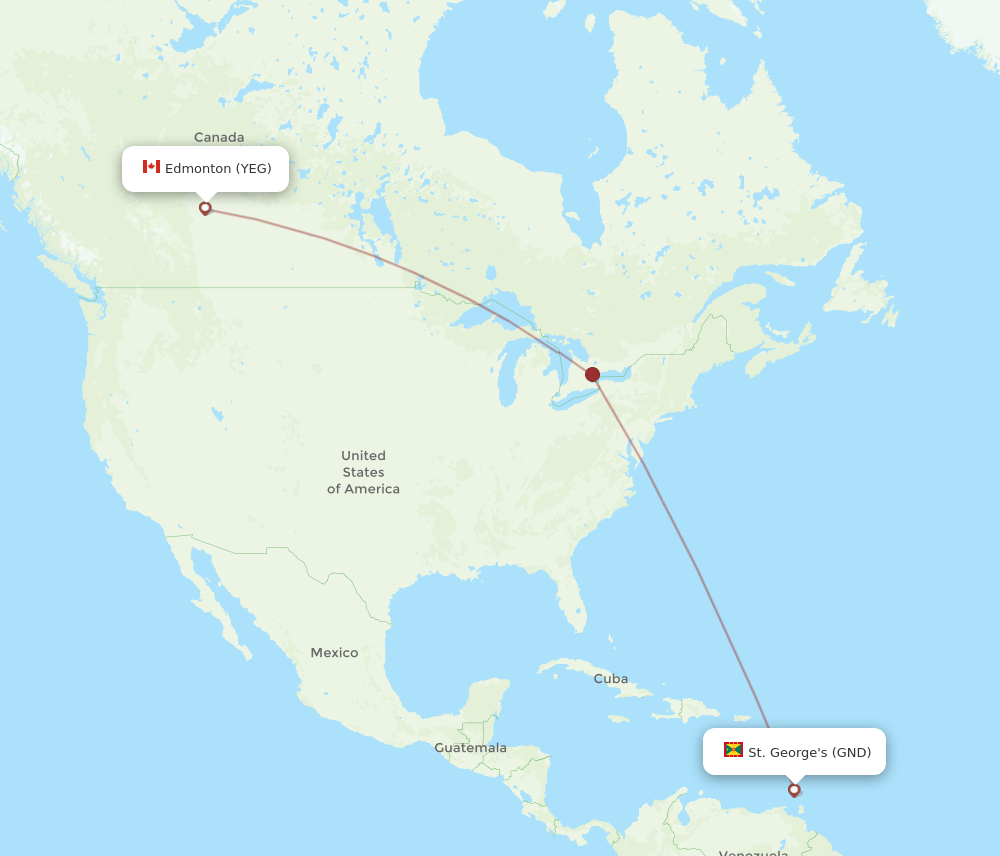 YEG-GND flight routes