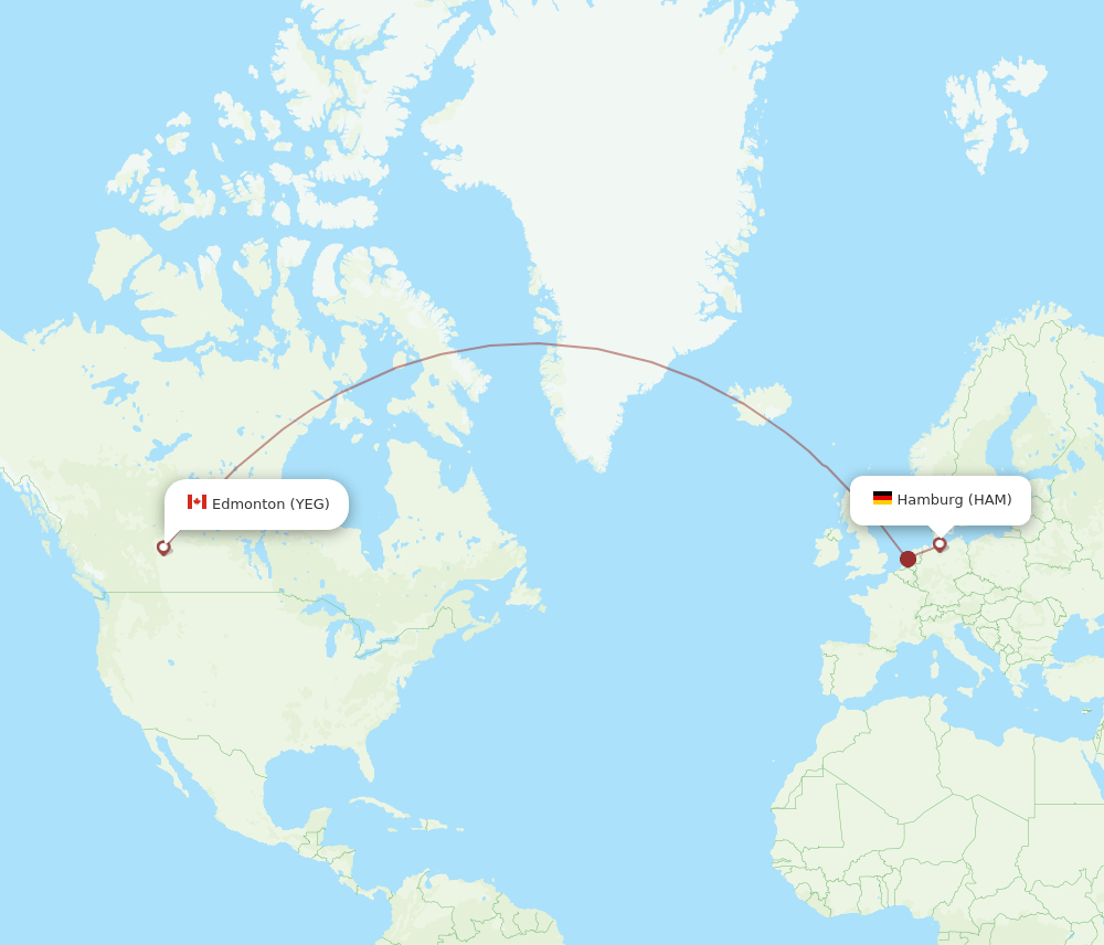 YEG-HAM flight routes