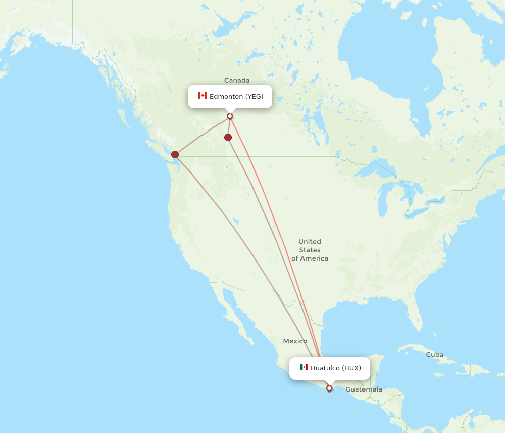 YEG to HUX flights and routes map