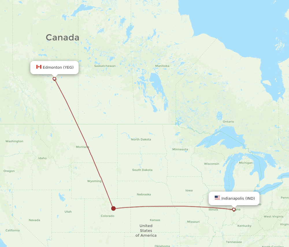 YEG-IND flight routes