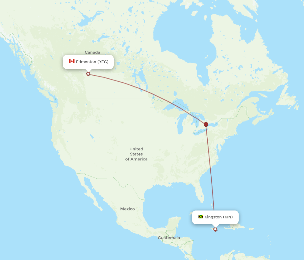 YEG-KIN flight routes