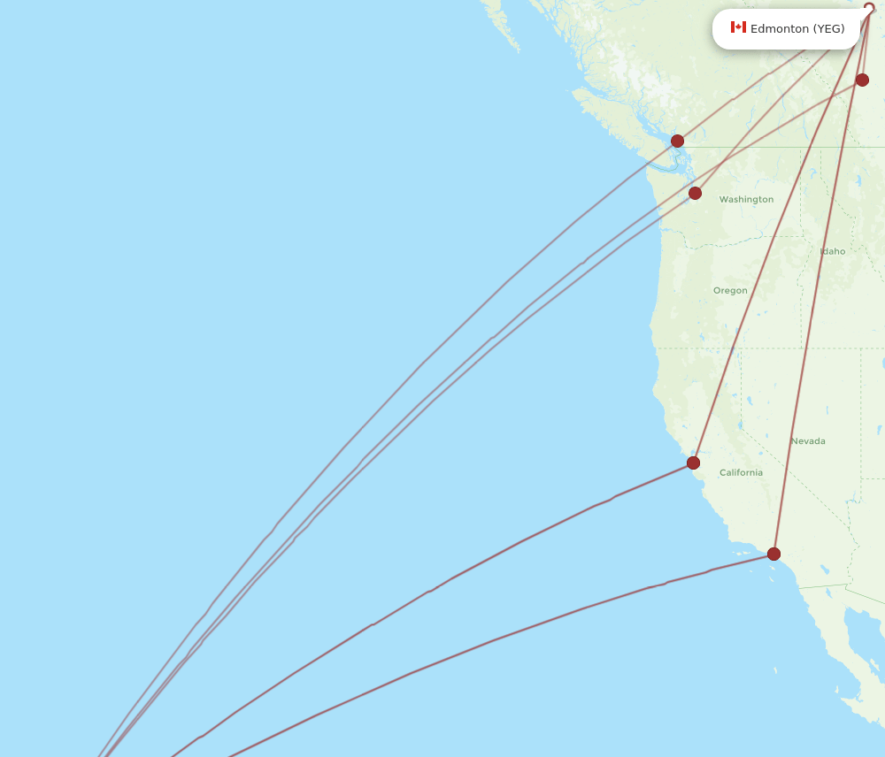 YEG-KOA flight routes