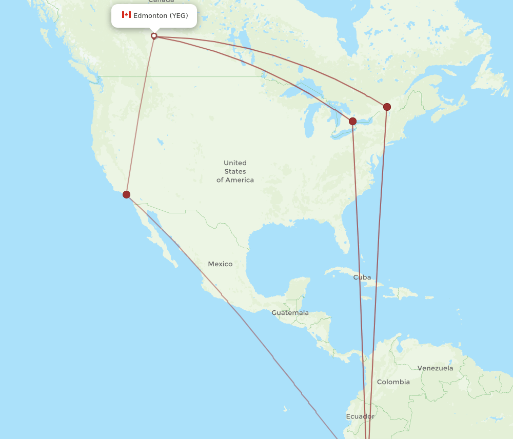 YEG-LIM flight routes