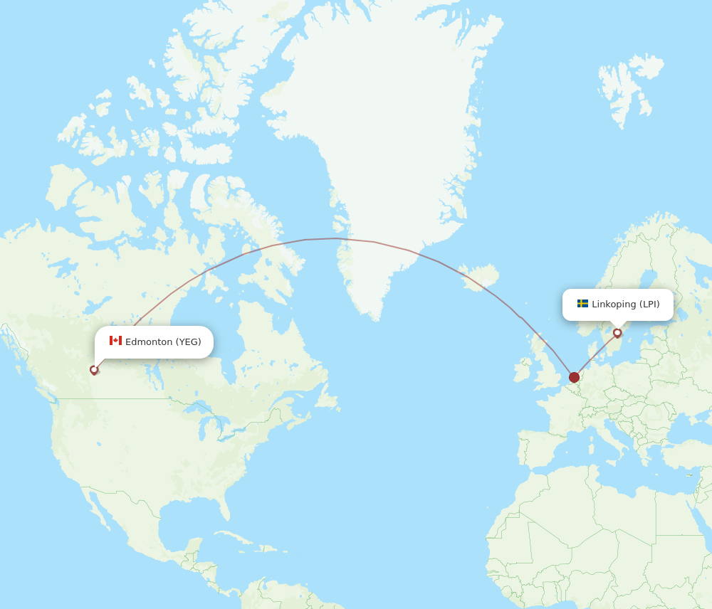 LPI to YEG flights and routes map