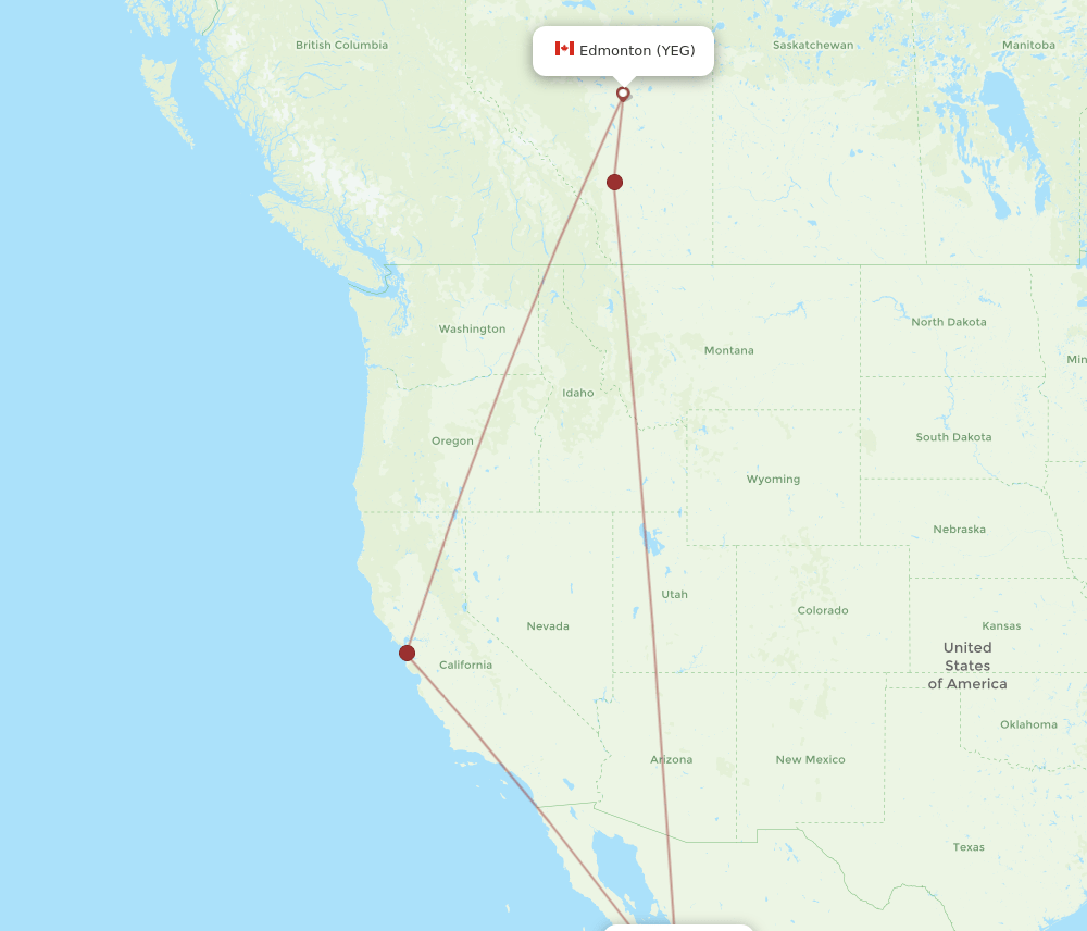 YEG-LTO flight routes