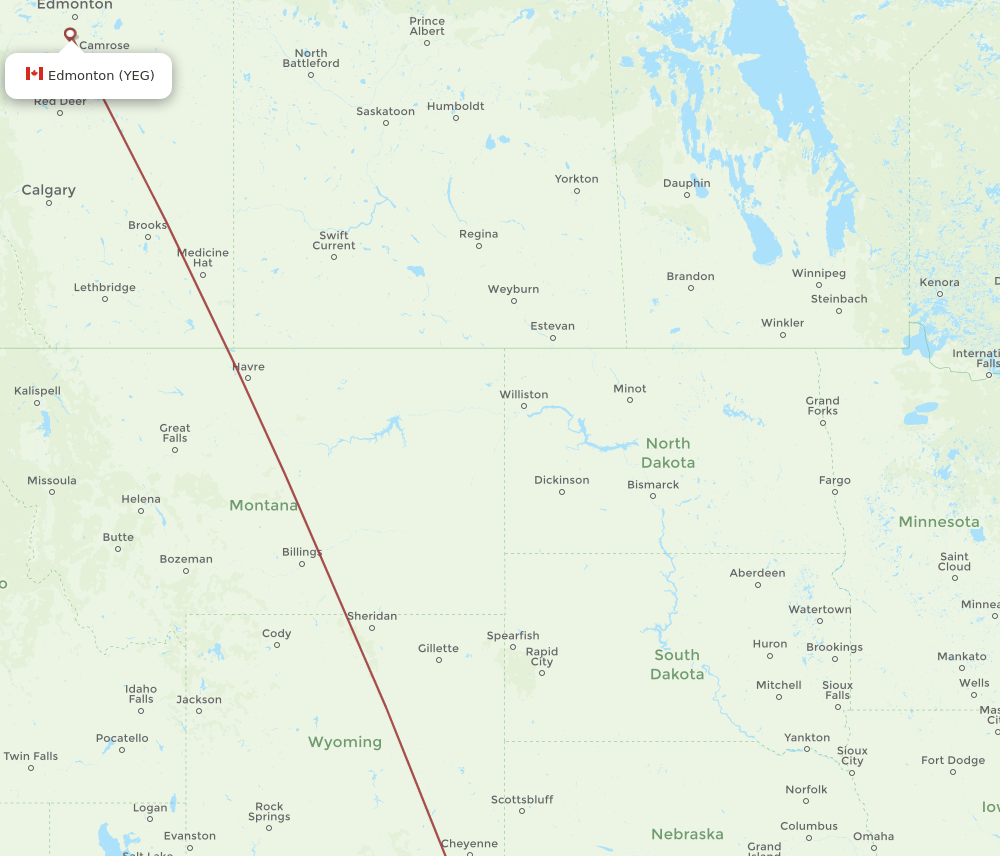 YEG-MCI flight routes