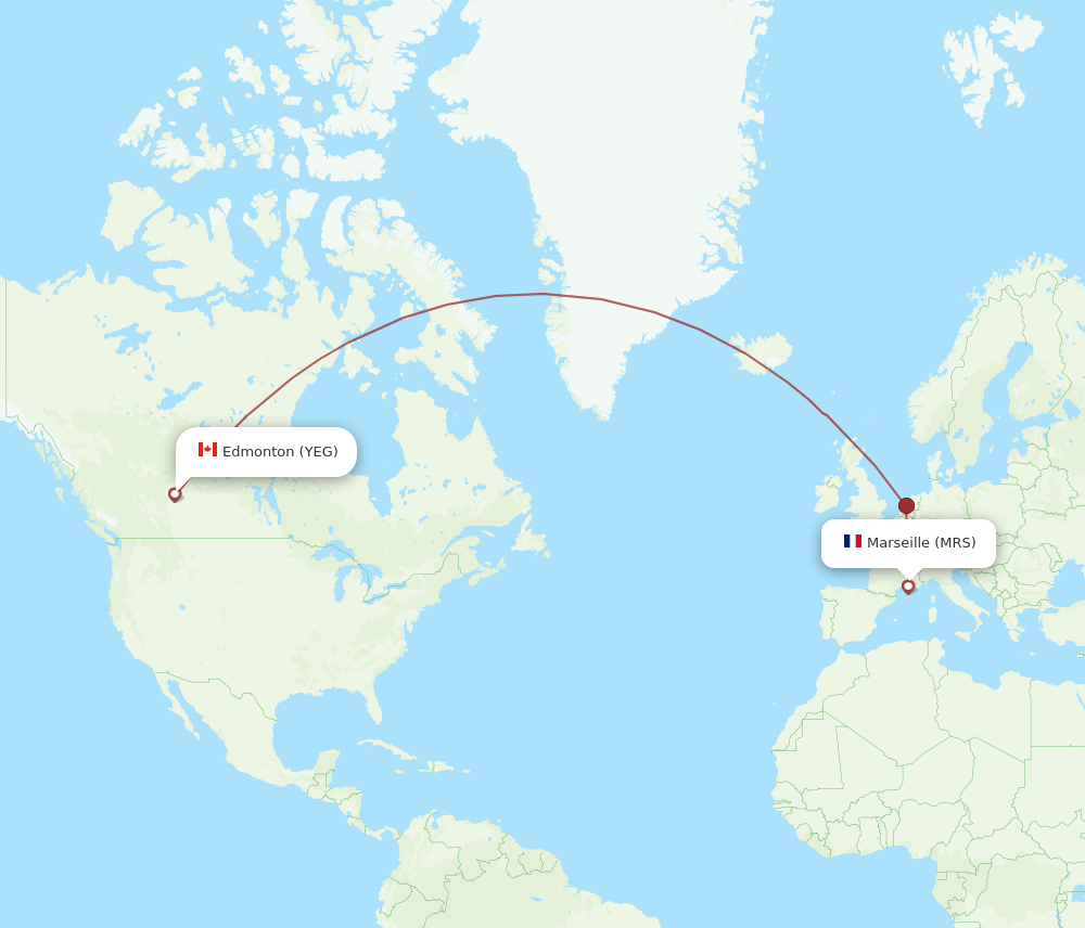 YEG to MRS flights and routes map