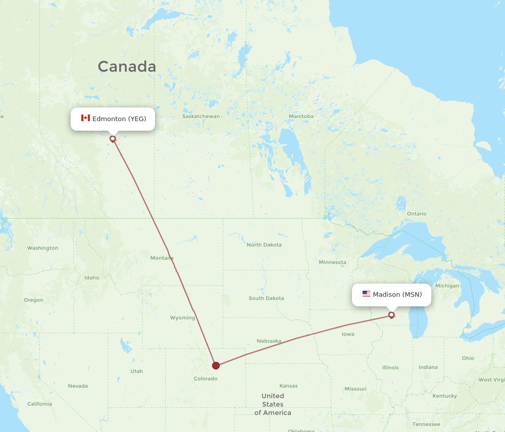 YEG-MSN flight routes