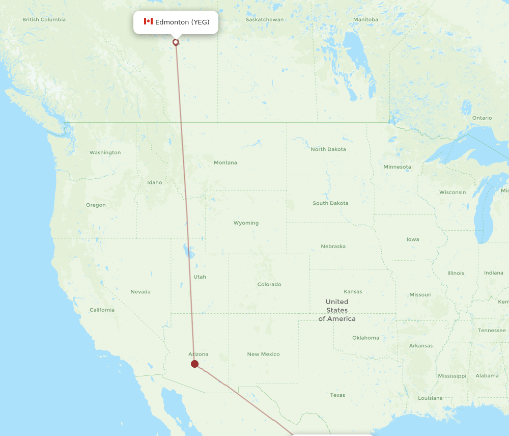 YEG to MTY flights and routes map
