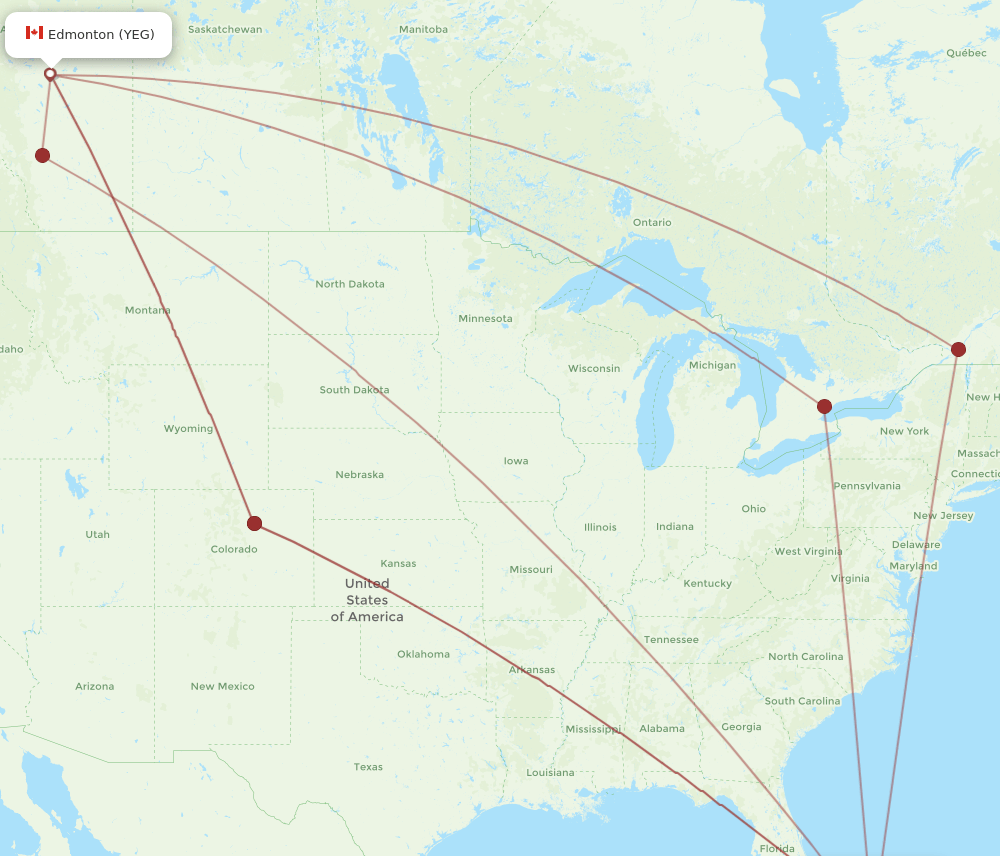 YEG to NAS flights and routes map