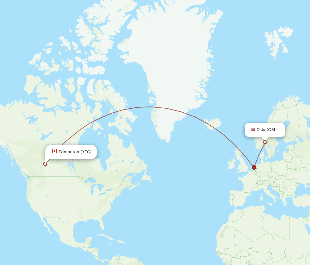 YEG-OSL flight routes