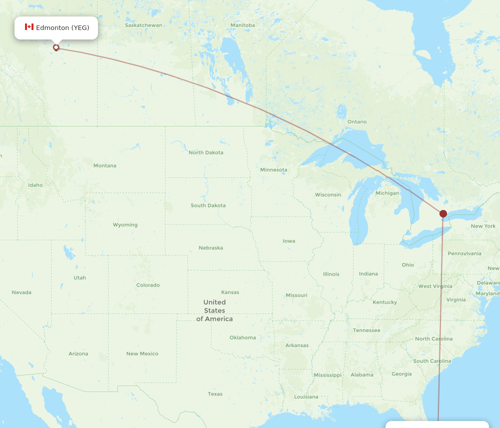 YEG-PBI flight routes
