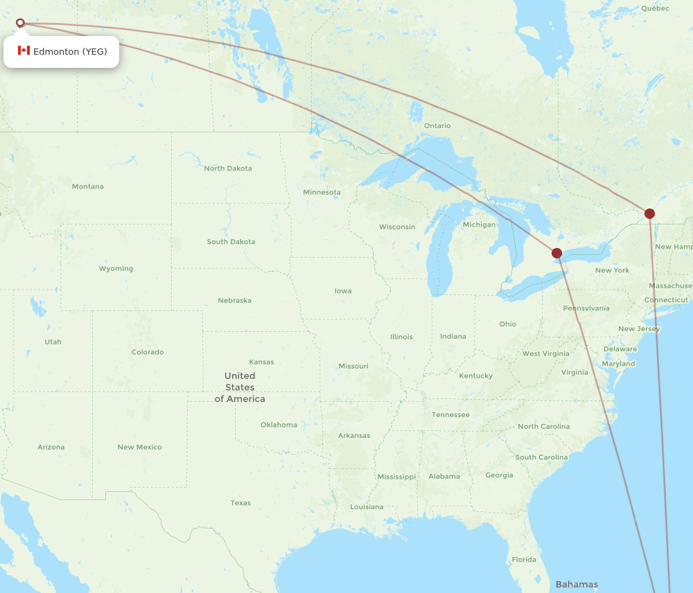 YEG-PLS flight routes
