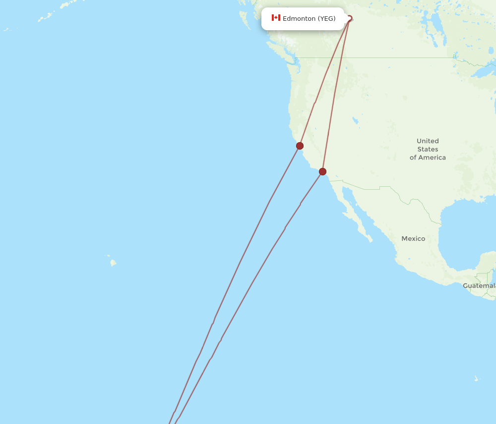 YEG-PPT flight routes