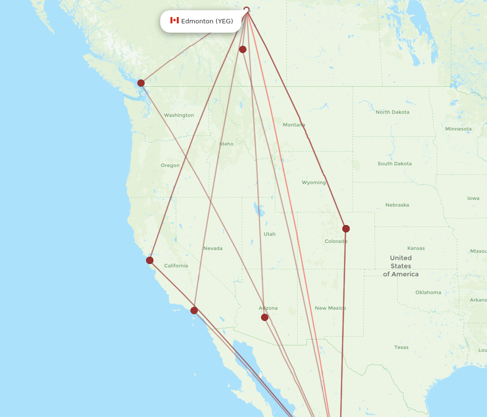 YEG to PVR flights and routes map