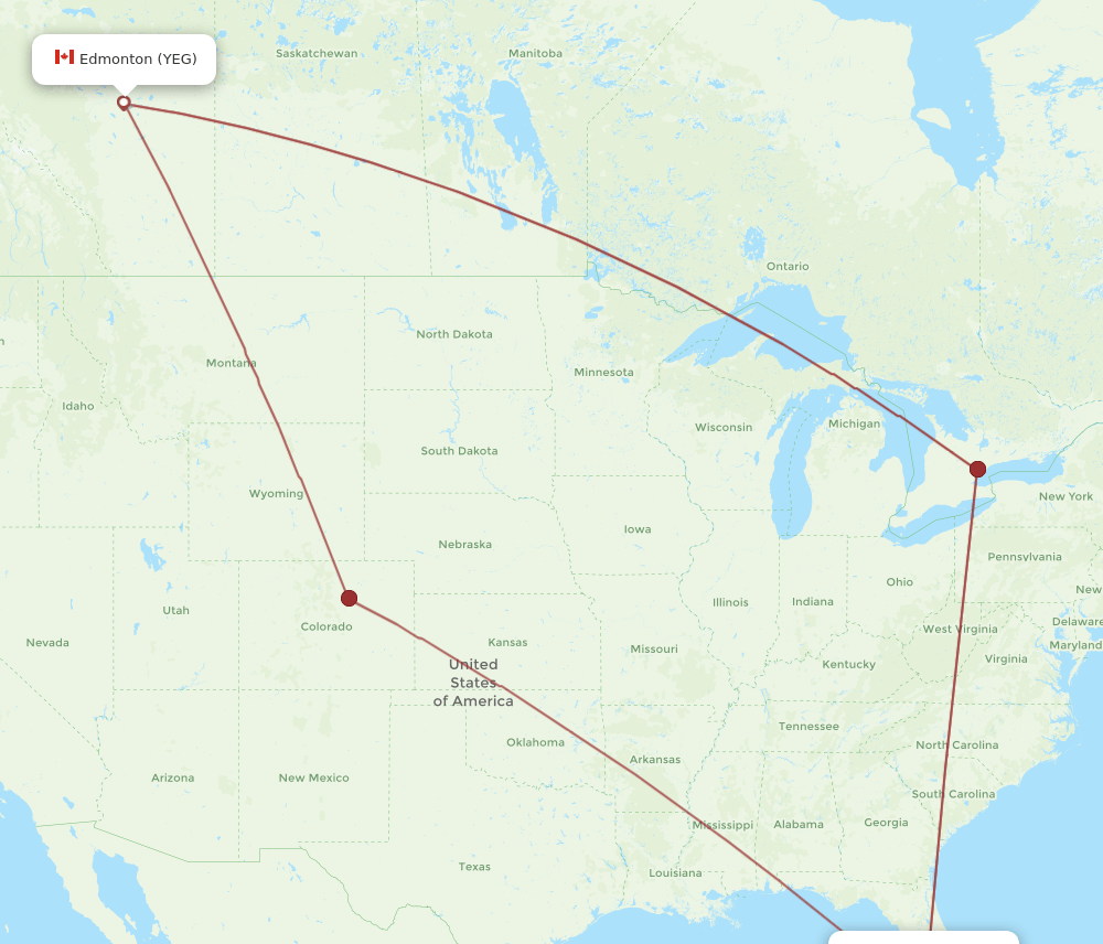 YEG-RSW flight routes