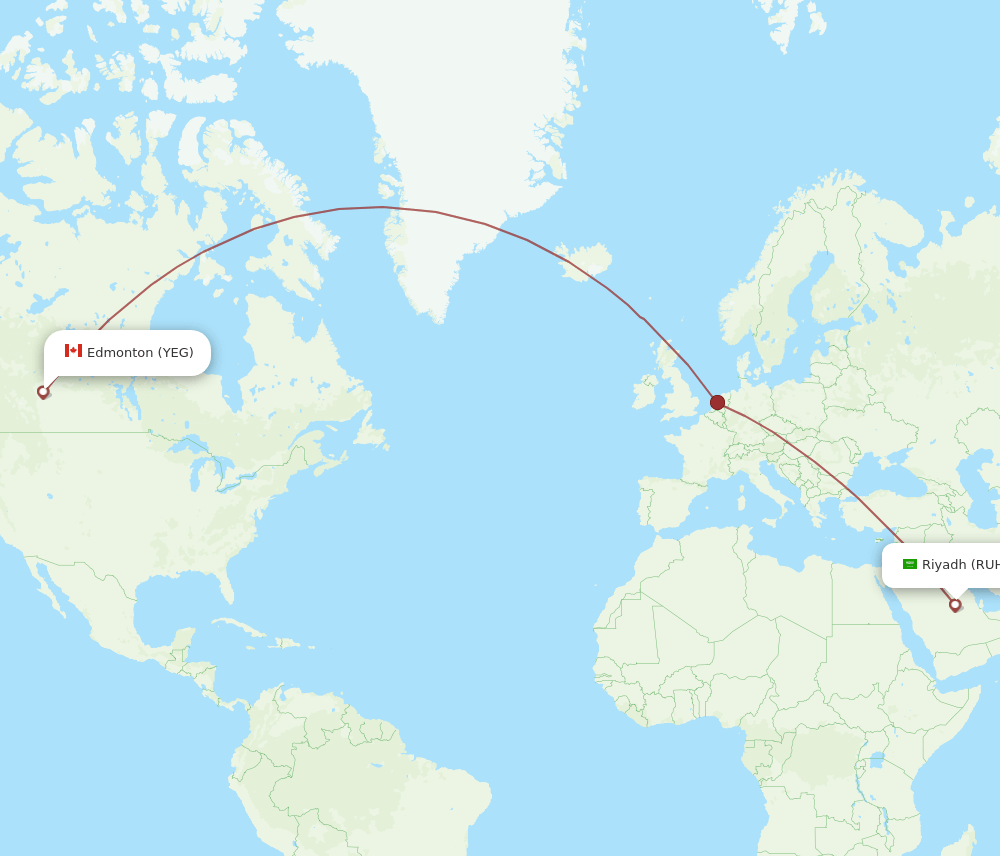 YEG-RUH flight routes