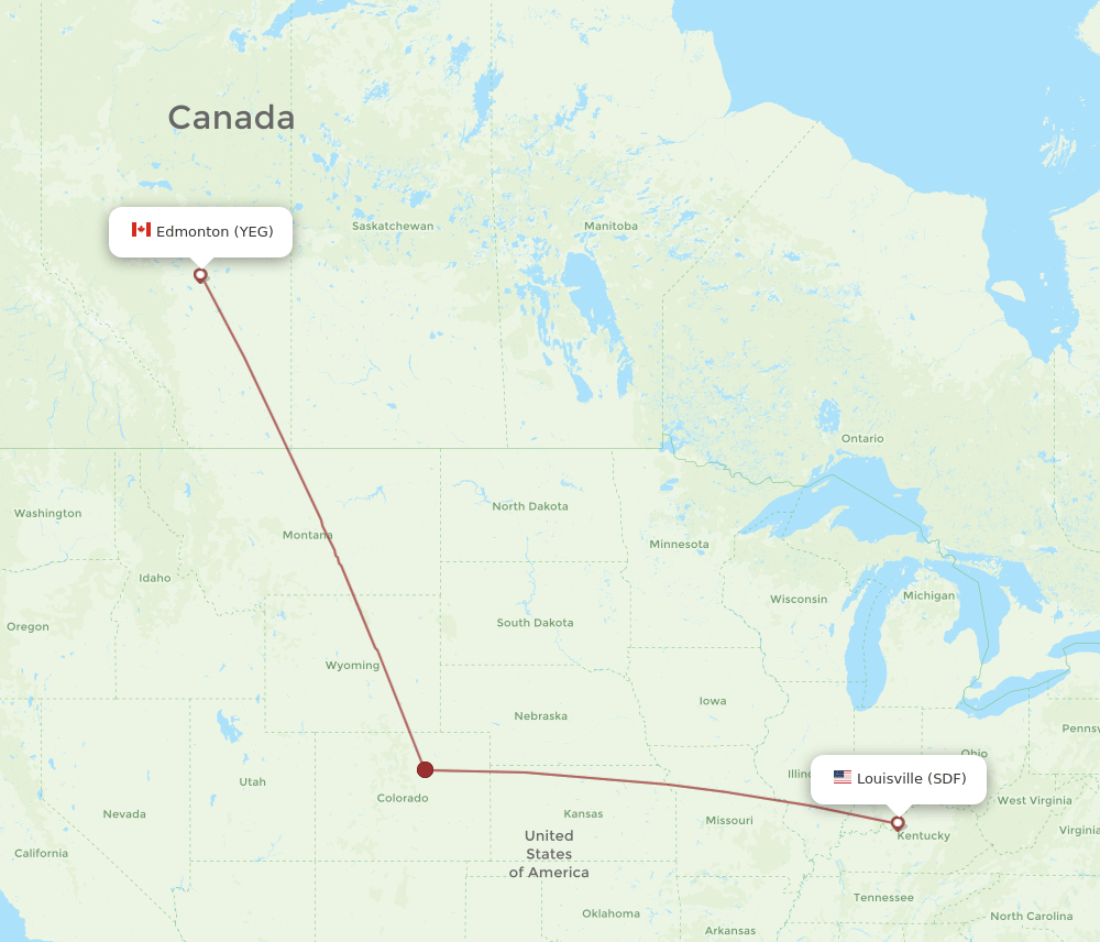 YEG-SDF flight routes