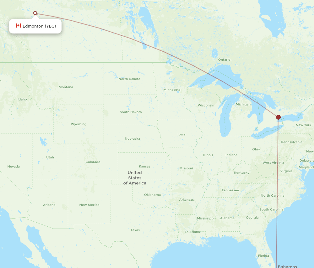 YEG-SNU flight routes