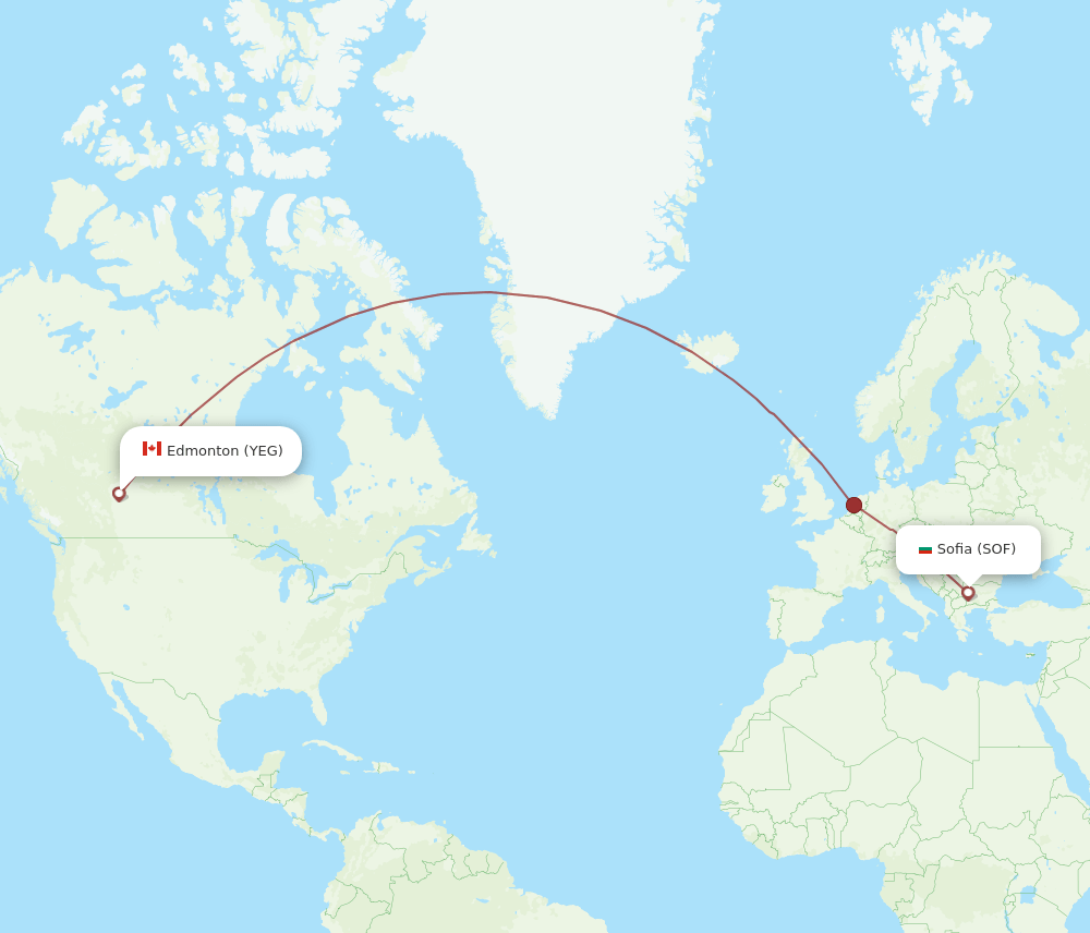 YEG-SOF flight routes