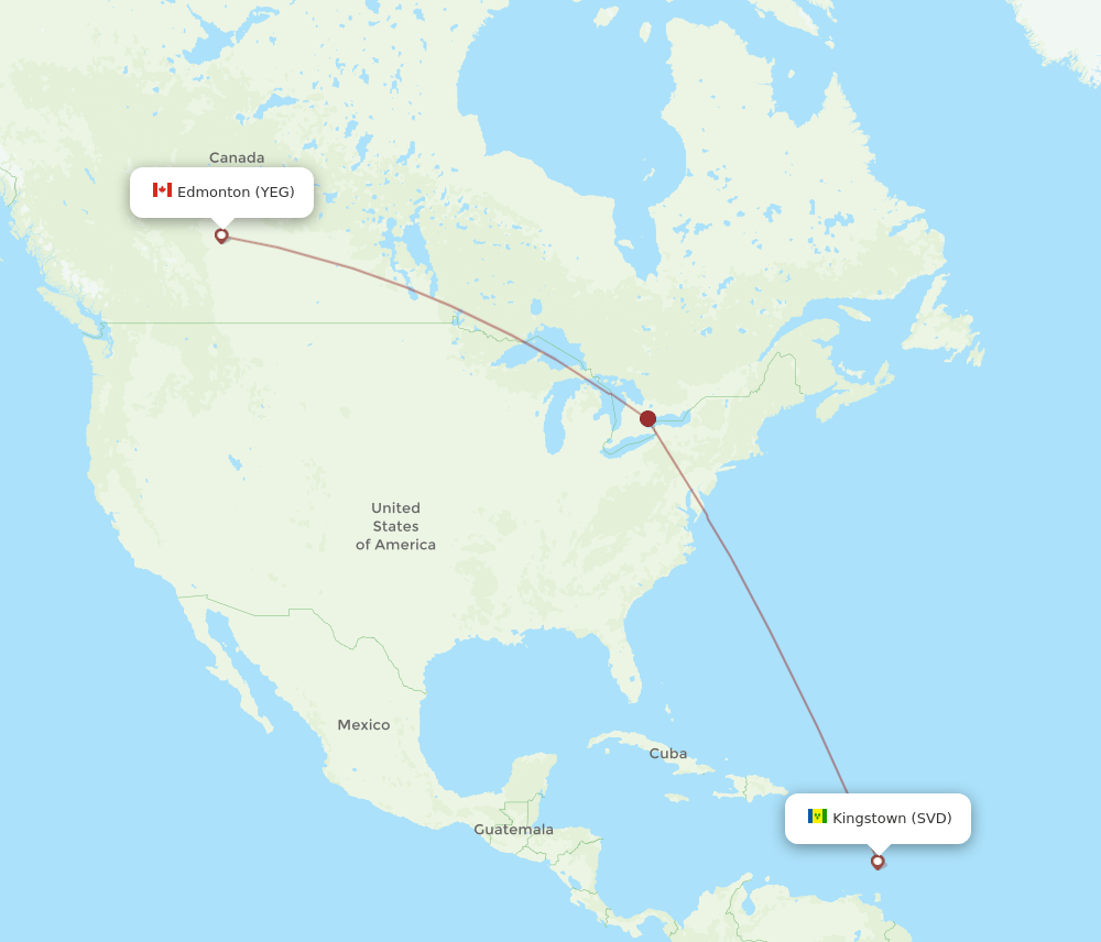YEG-SVD flight routes