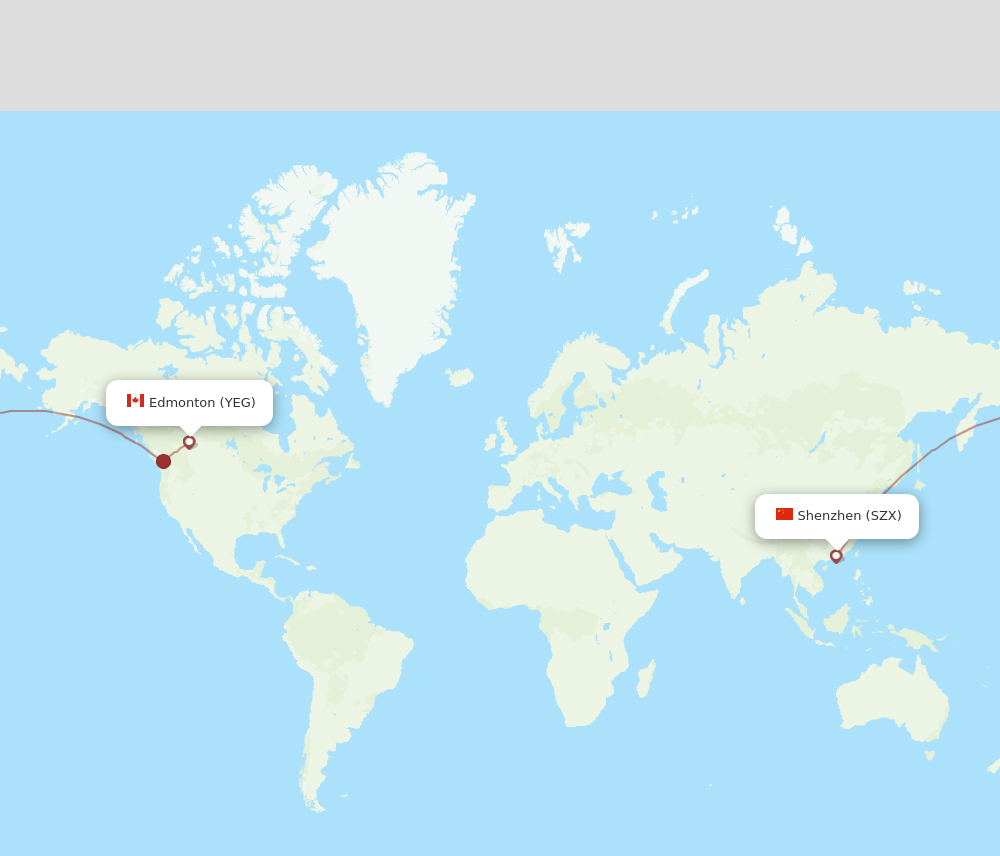 YEG-SZX flight routes