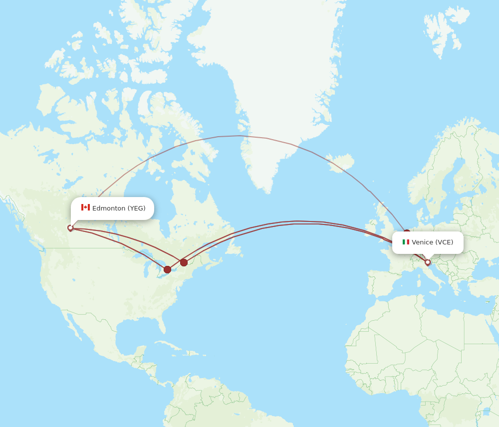YEG-VCE flight routes