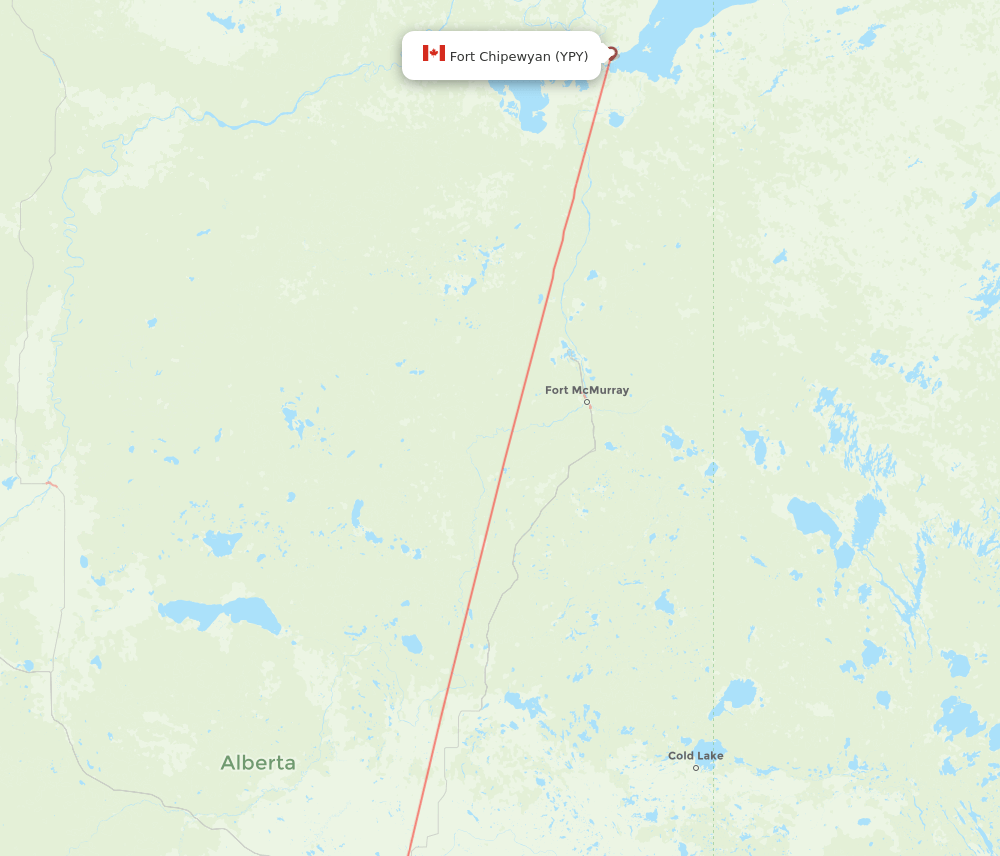 YEG to YPY flights and routes map