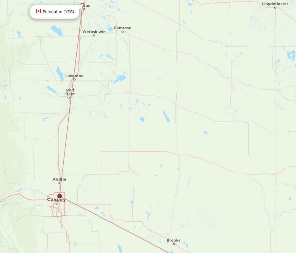 YEG to YXH flights and routes map