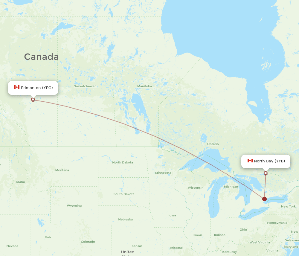 YEG-YYB flight routes