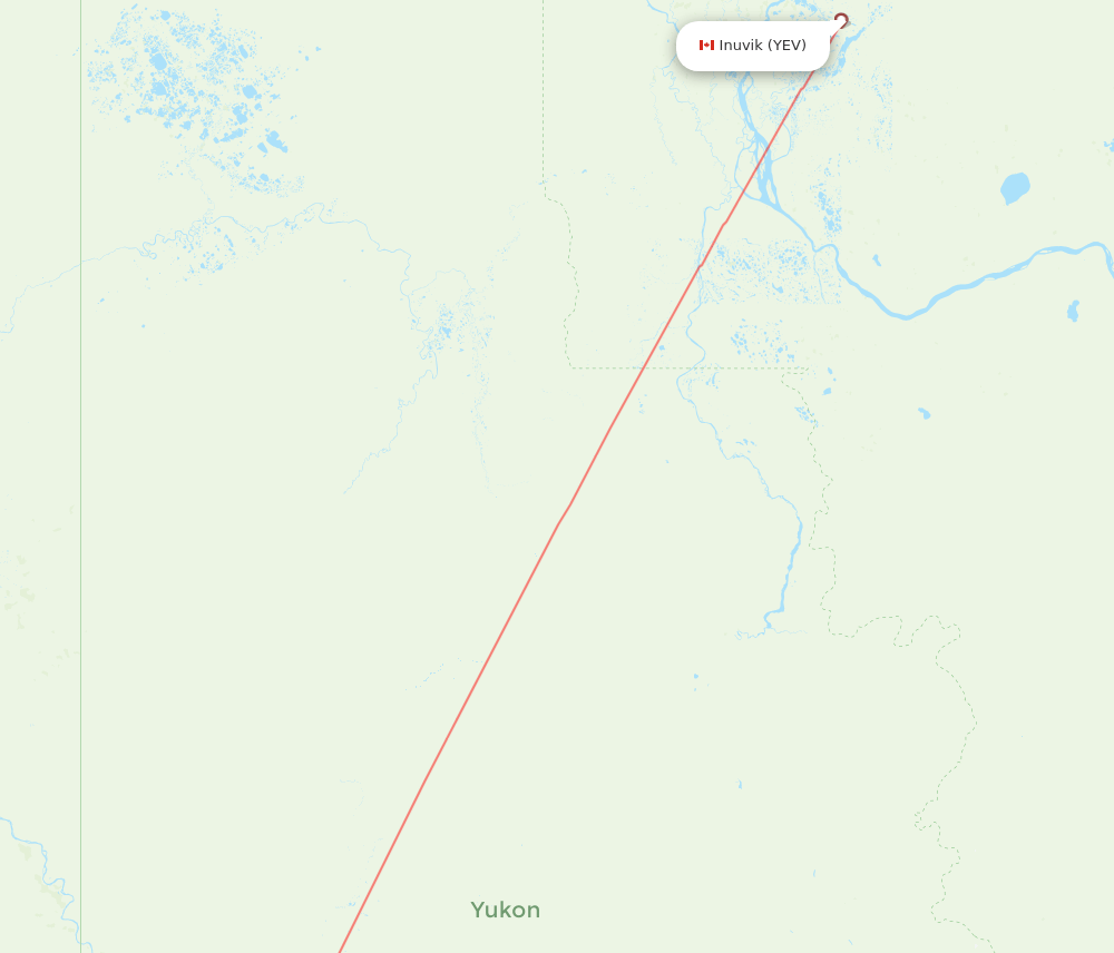 YEV to YDA flights and routes map