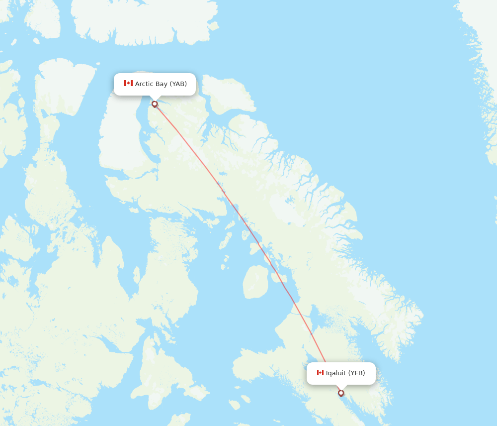 YFB to YAB flights and routes map