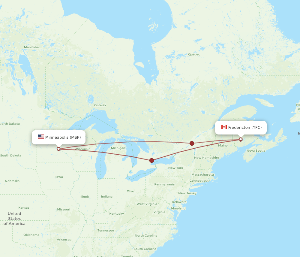 YFC-MSP flight routes