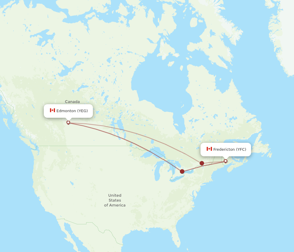 YFC-YEG flight routes