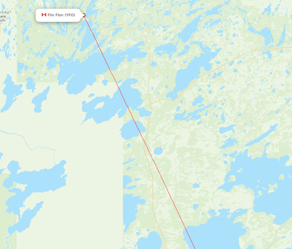 YFO to YQD flights and routes map