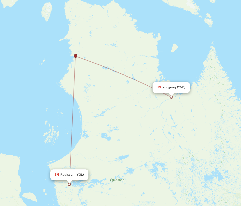 YGL-YVP flight routes