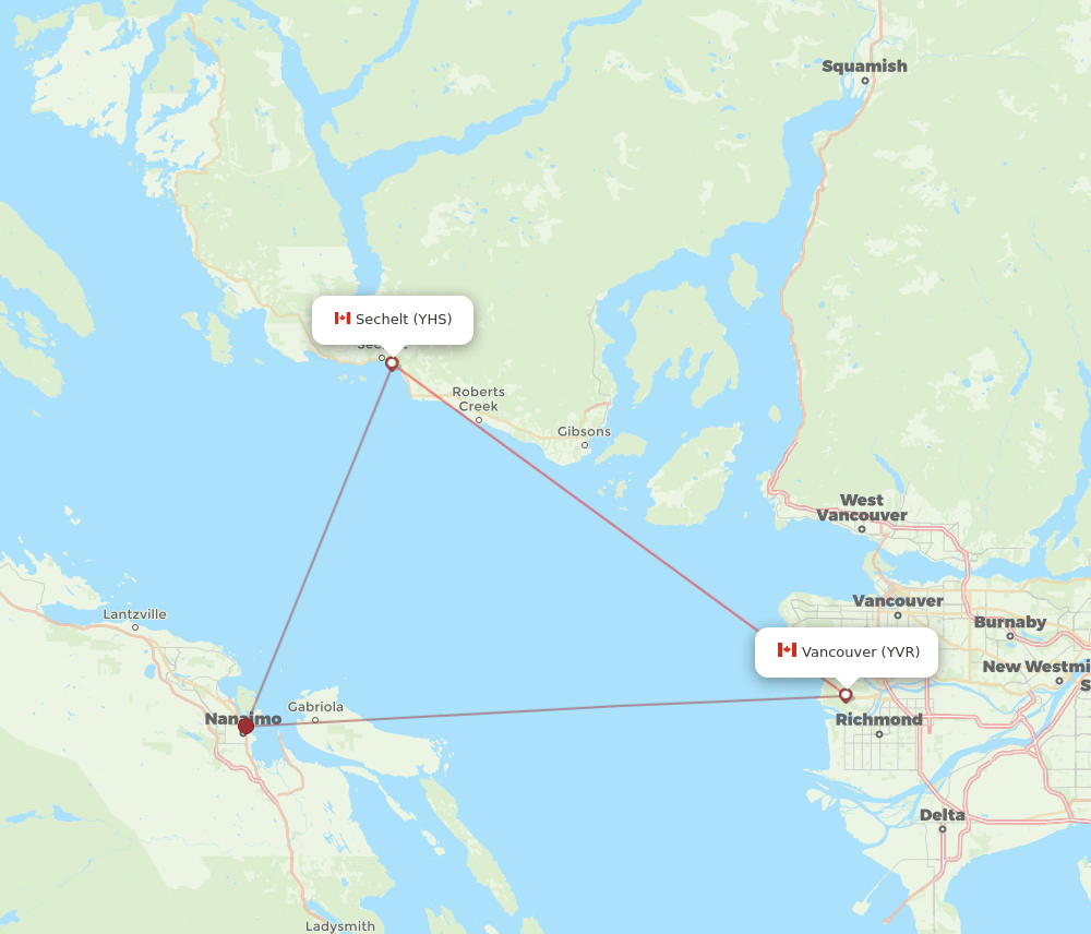 YHS-YVR flight routes
