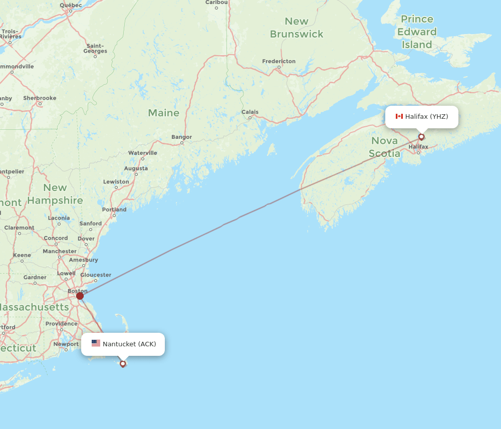 YHZ-ACK flight routes