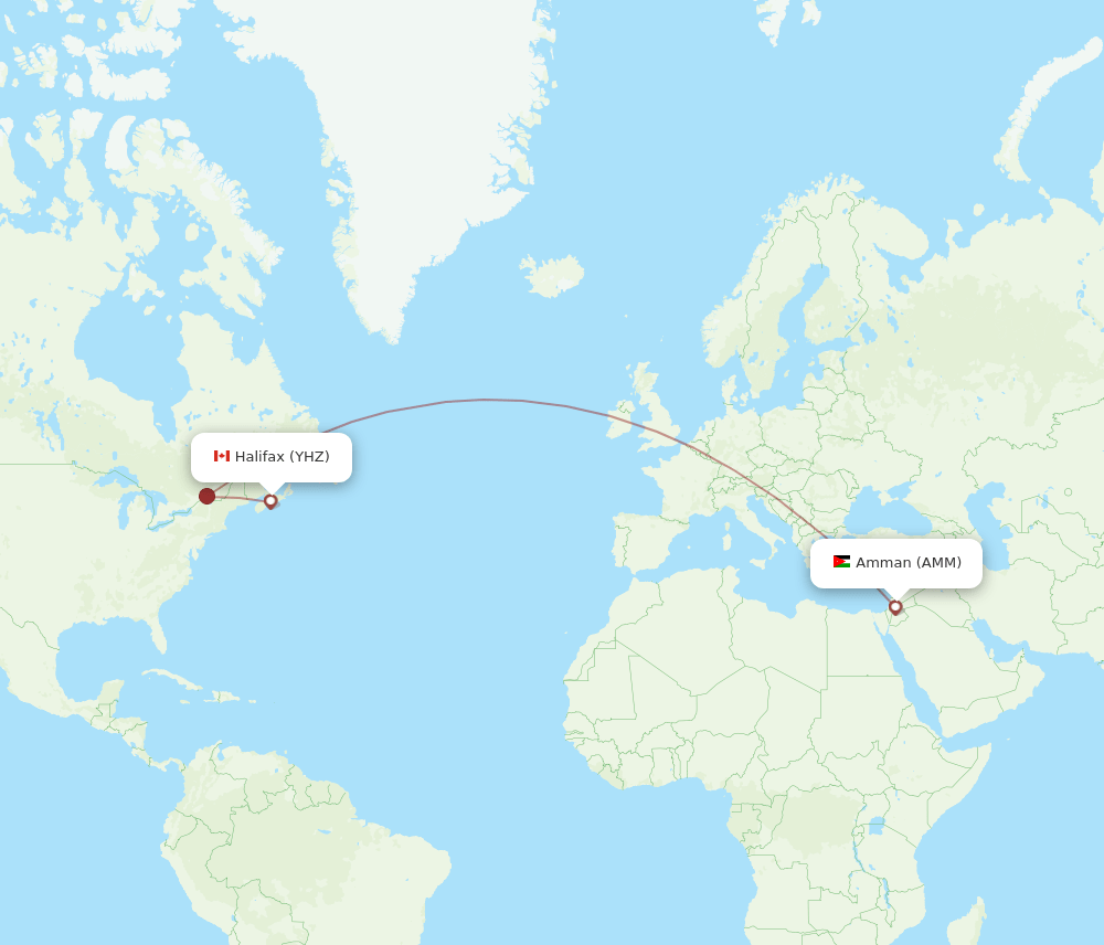 YHZ-AMM flight routes