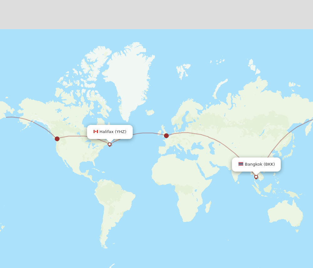 YHZ-BKK flight routes