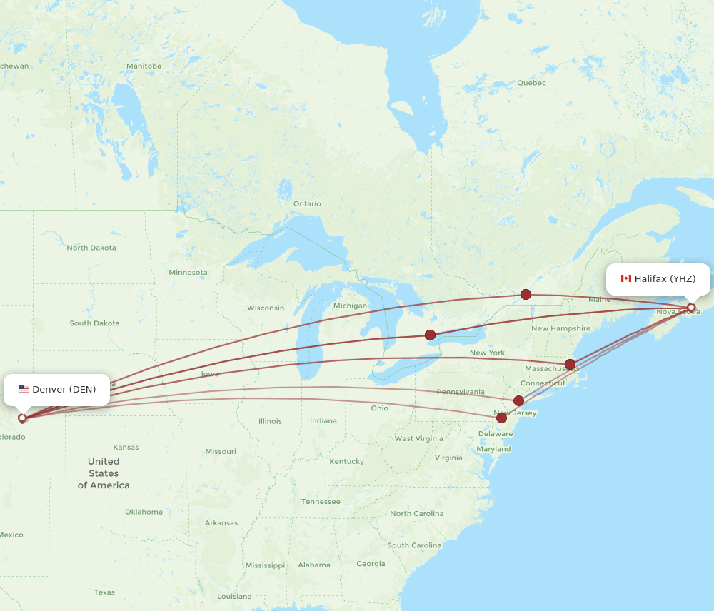 YHZ-DEN flight routes